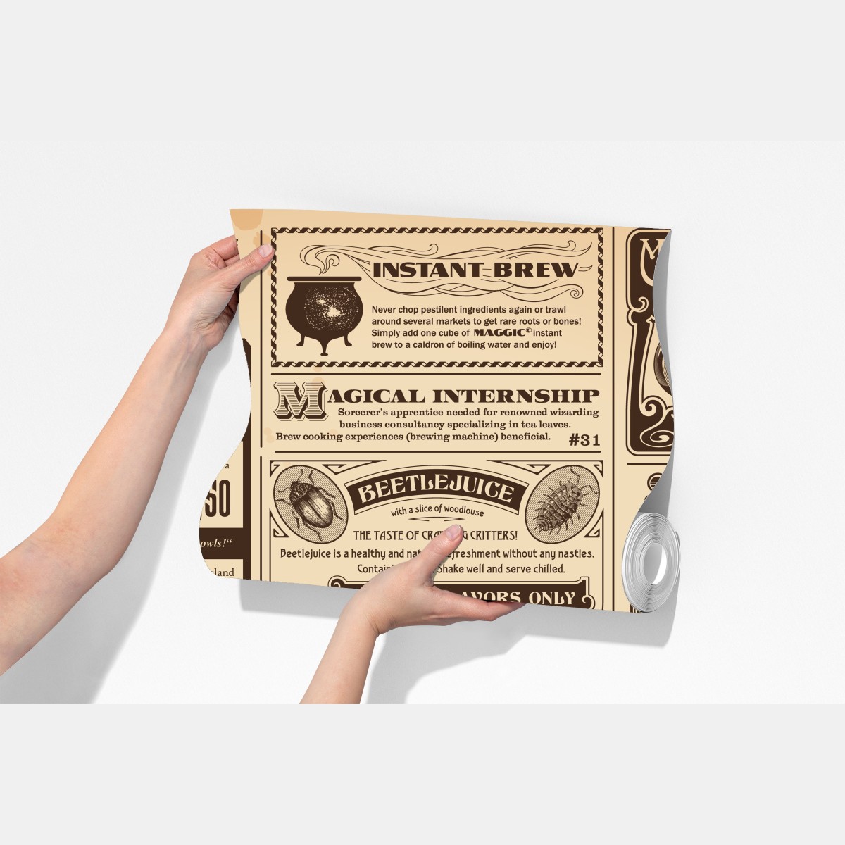 Fototapeta kolaż starych magicznych ogłoszeń – Wallissimo® Fototapeta kolaż starych magicznych ogłoszeń – Wallissimo®