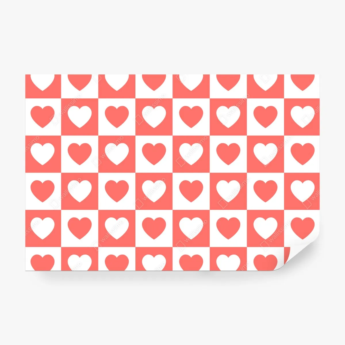 Fototapeta różowy wzór serc w szachownicy – Wallissimo® Fototapeta różowy wzór serc w szachownicy – Wallissimo®