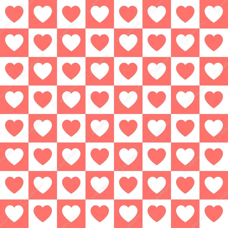 Fototapeta różowy wzór serc w szachownicy – Wallissimo® Fototapeta różowy wzór serc w szachownicy – Wallissimo®