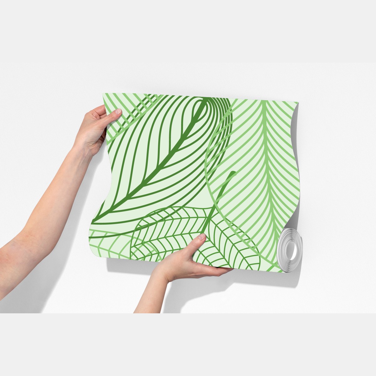 Fototapeta zielony botaniczny wzór liści – Wallissimo® Fototapeta zielony botaniczny wzór liści – Wallissimo®