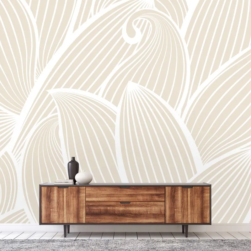 Fototapeta delikatny beżowy botaniczny wzór