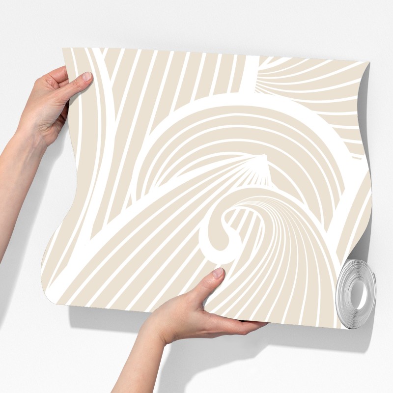 Fototapeta delikatny beżowy botaniczny wzór – Wallissimo® Fototapeta delikatny beżowy botaniczny wzór – Wallissimo®