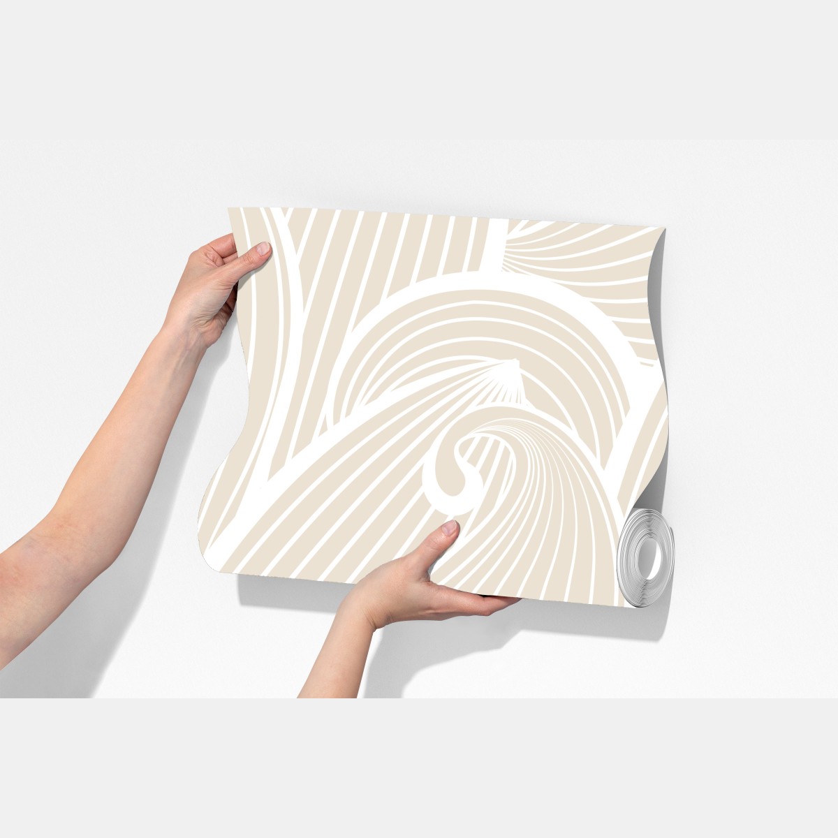 Fototapeta delikatny beżowy botaniczny wzór – Wallissimo® Fototapeta delikatny beżowy botaniczny wzór – Wallissimo®