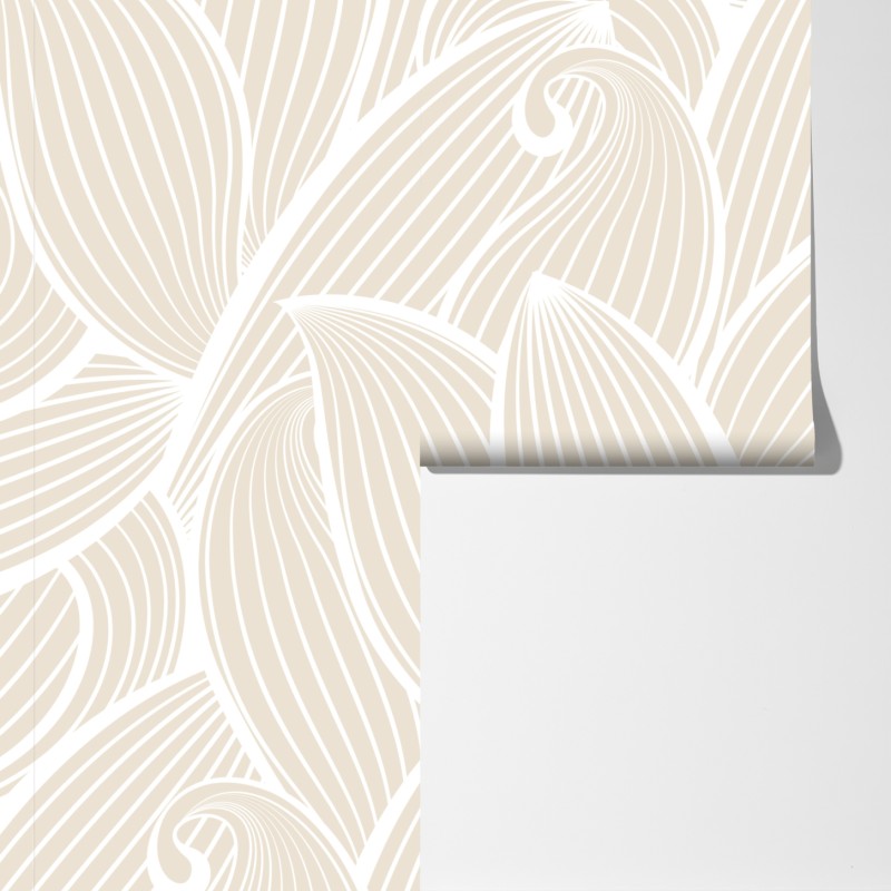 Fototapeta delikatny beżowy botaniczny wzór – Wallissimo® Fototapeta delikatny beżowy botaniczny wzór – Wallissimo®