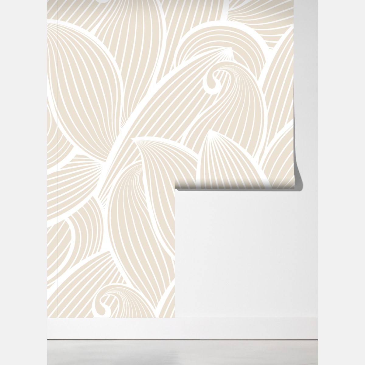 Fototapeta delikatny beżowy botaniczny wzór – Wallissimo® Fototapeta delikatny beżowy botaniczny wzór – Wallissimo®