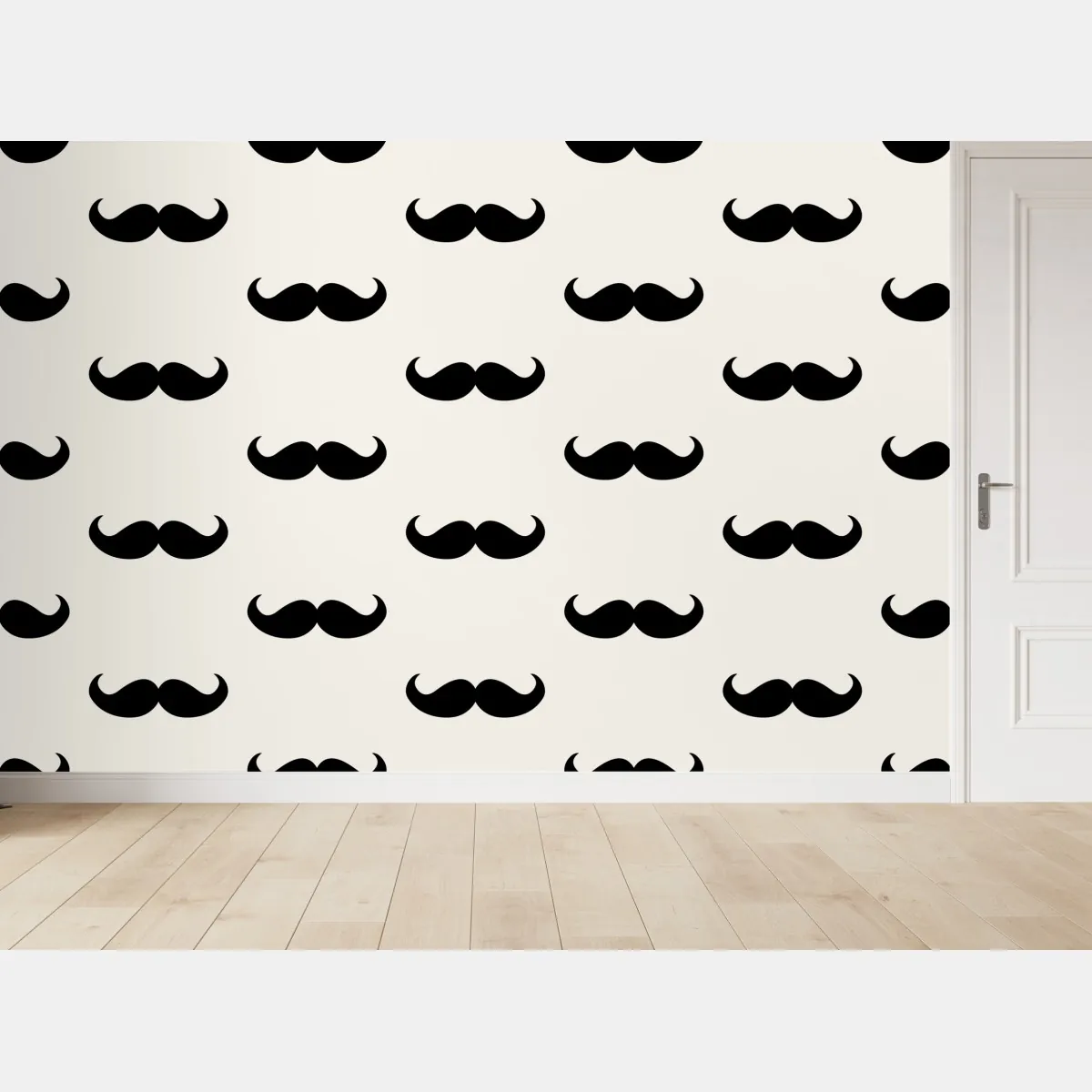 Fototapeta czarny wzór wąsów na beżowym tle – Wallissimo® Fototapeta czarny wzór wąsów na beżowym tle – Wallissimo®