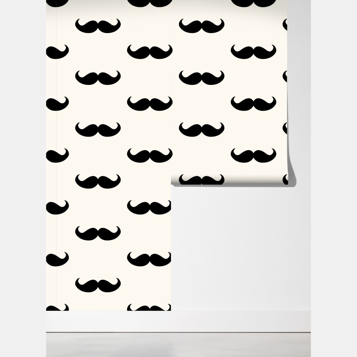 Fototapeta czarny wzór wąsów na beżowym tle – Wallissimo® Fototapeta czarny wzór wąsów na beżowym tle – Wallissimo®