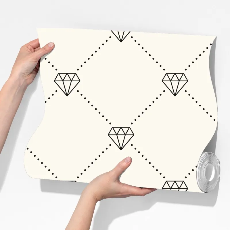 Fototapeta wzór kratki z diamentami na beżowym tle – Wallissimo® Fototapeta wzór kratki z diamentami na beżowym tle – Wallissimo®