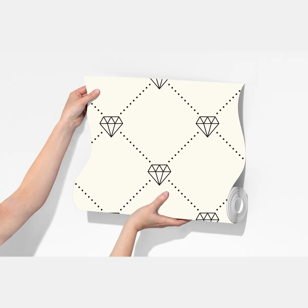 Fototapeta wzór kratki z diamentami na beżowym tle – Wallissimo® Fototapeta wzór kratki z diamentami na beżowym tle – Wallissimo®