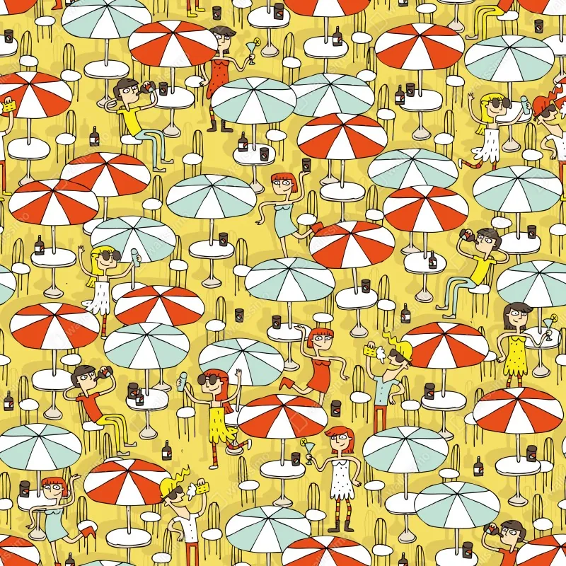 Fototapeta słoneczny wzór z parasolami plażowymi – Wallissimo® Fototapeta słoneczny wzór z parasolami plażowymi – Wallissimo®