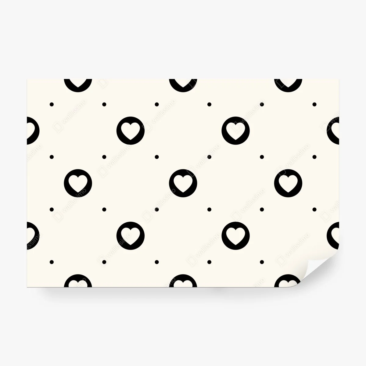 Fototapeta minimalistyczny wzór czarnych serc – Wallissimo® Fototapeta minimalistyczny wzór czarnych serc – Wallissimo®