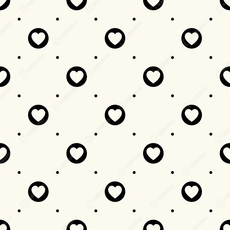 Fototapeta minimalistyczny wzór czarnych serc – Wallissimo® Fototapeta minimalistyczny wzór czarnych serc – Wallissimo®