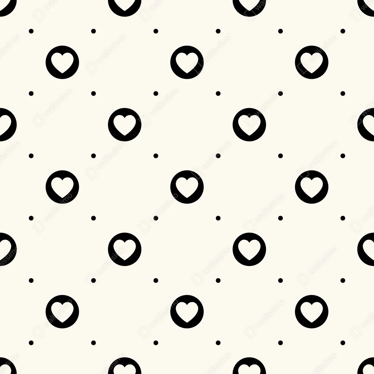 Fototapeta minimalistyczny wzór czarnych serc – Wallissimo® Fototapeta minimalistyczny wzór czarnych serc – Wallissimo®