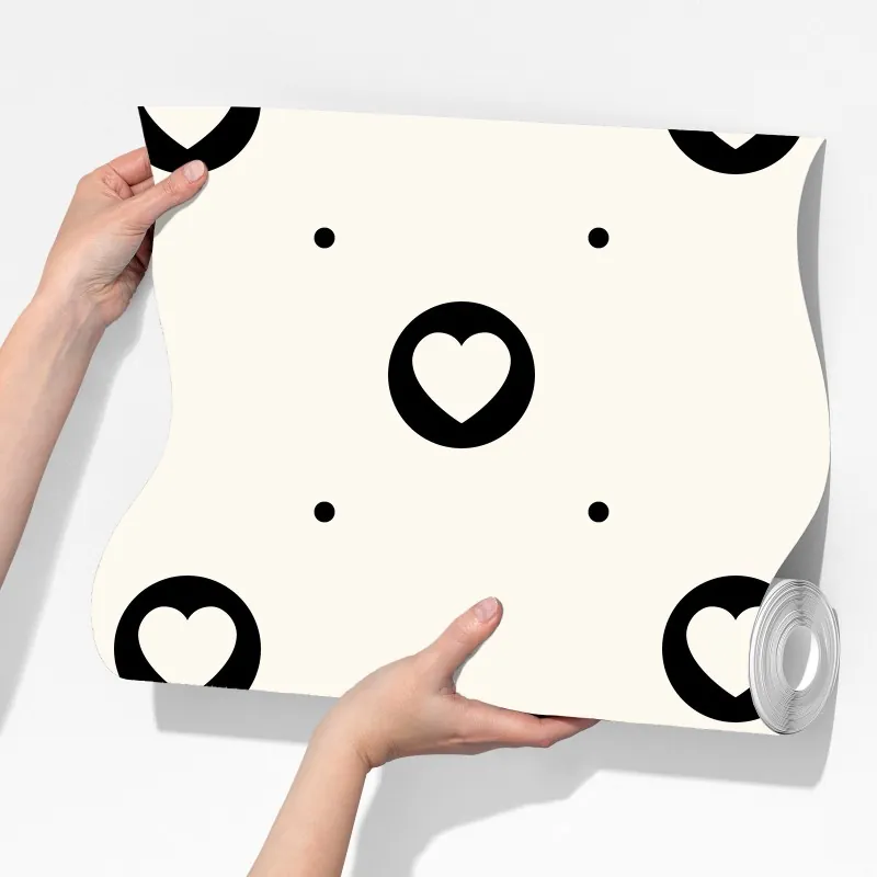 Fototapeta minimalistyczny wzór czarnych serc – Wallissimo® Fototapeta minimalistyczny wzór czarnych serc – Wallissimo®