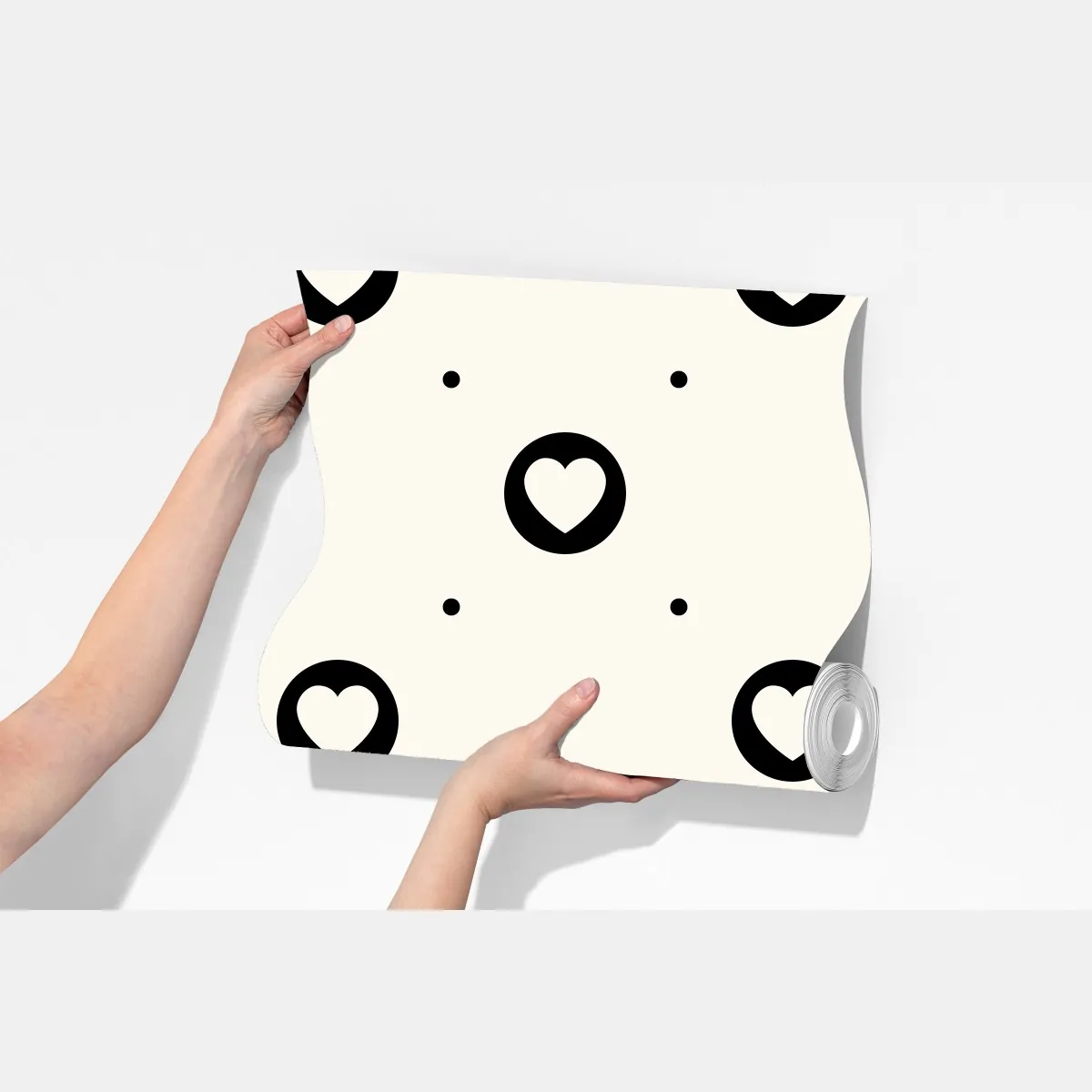 Fototapeta minimalistyczny wzór czarnych serc – Wallissimo® Fototapeta minimalistyczny wzór czarnych serc – Wallissimo®