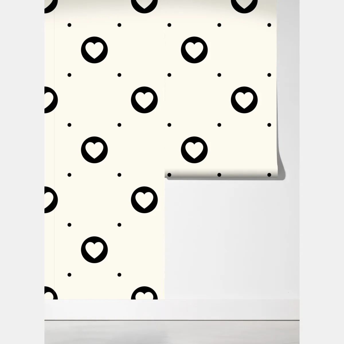 Fototapeta minimalistyczny wzór czarnych serc – Wallissimo® Fototapeta minimalistyczny wzór czarnych serc – Wallissimo®