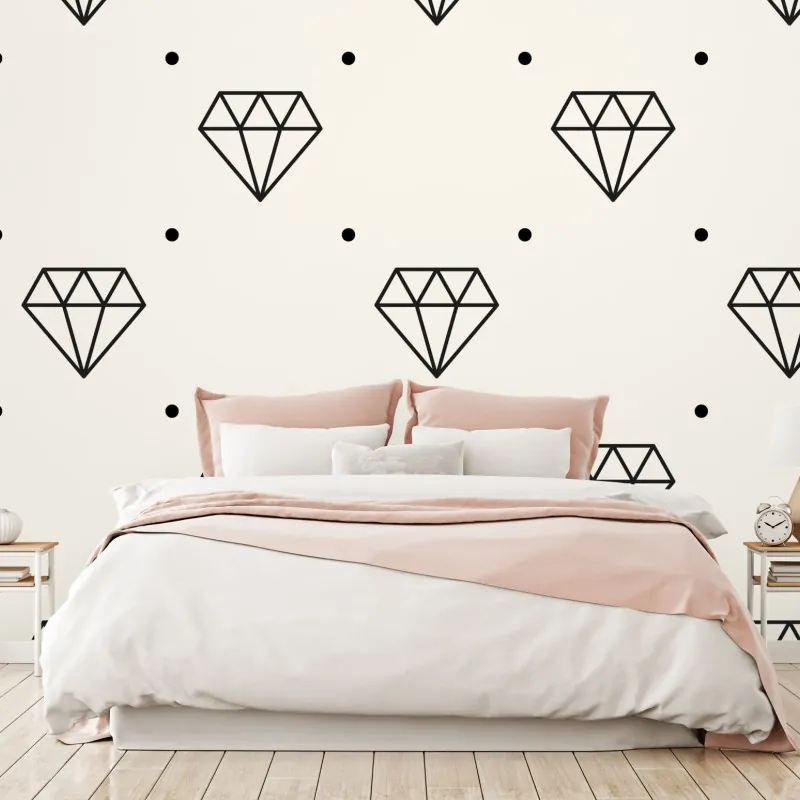Fototapeta minimalistyczny wzór diamentów z kropkami