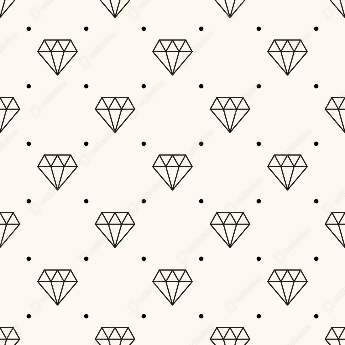 Fototapeta minimalistyczny wzór diamentów z kropkami – Wallissimo® Fototapeta minimalistyczny wzór diamentów z kropkami – Wallissimo®