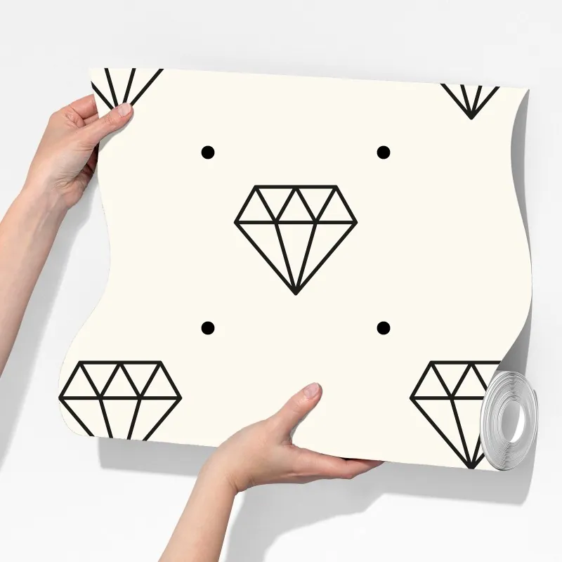 Fototapeta minimalistyczny wzór diamentów z kropkami – Wallissimo® Fototapeta minimalistyczny wzór diamentów z kropkami – Wallissimo®