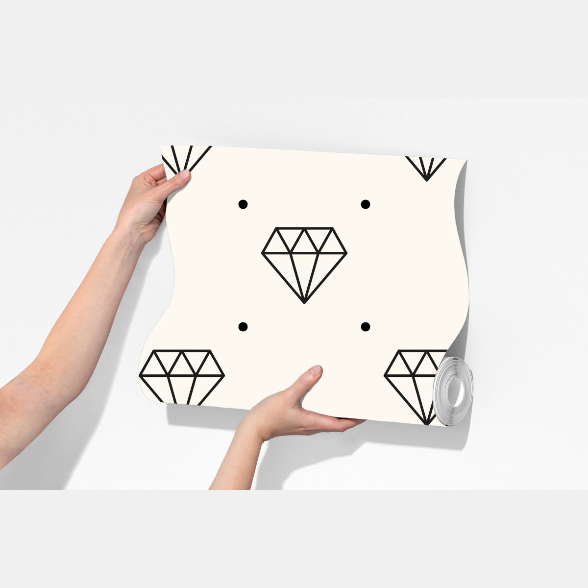 Fototapeta minimalistyczny wzór diamentów z kropkami – Wallissimo® Fototapeta minimalistyczny wzór diamentów z kropkami – Wallissimo®