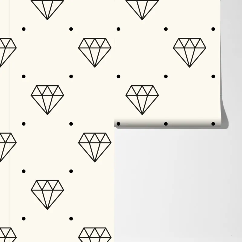 Fototapeta minimalistyczny wzór diamentów z kropkami – Wallissimo® Fototapeta minimalistyczny wzór diamentów z kropkami – Wallissimo®