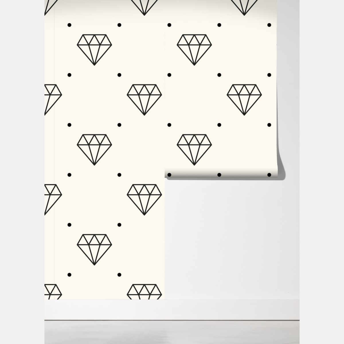 Fototapeta minimalistyczny wzór diamentów z kropkami – Wallissimo® Fototapeta minimalistyczny wzór diamentów z kropkami – Wallissimo®