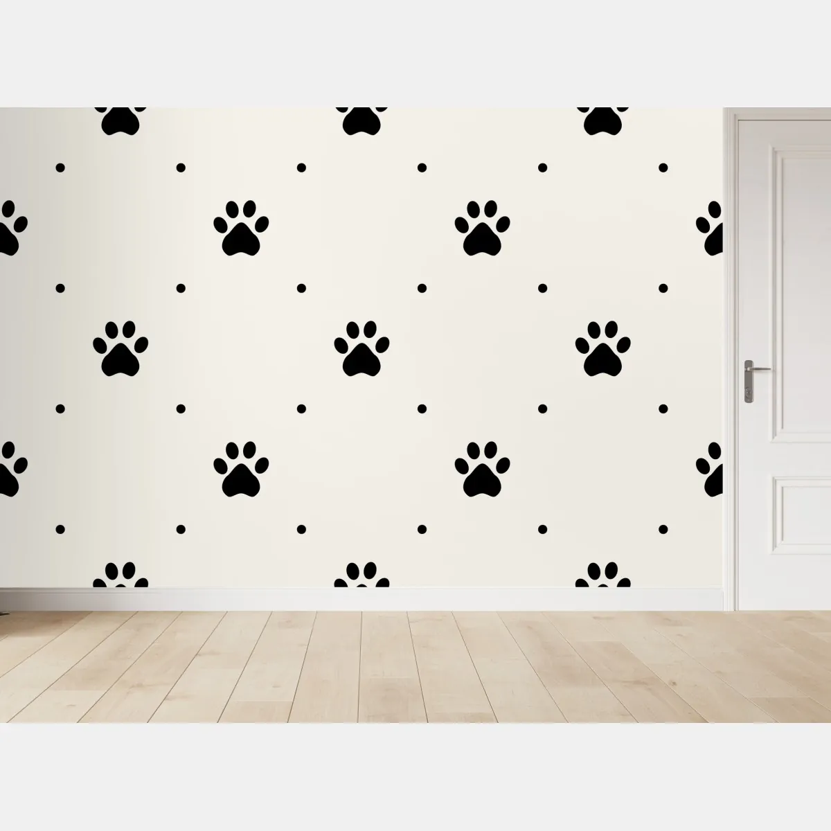 Fototapeta zabawny wzór z łapkami – Wallissimo® Fototapeta zabawny wzór z łapkami – Wallissimo®