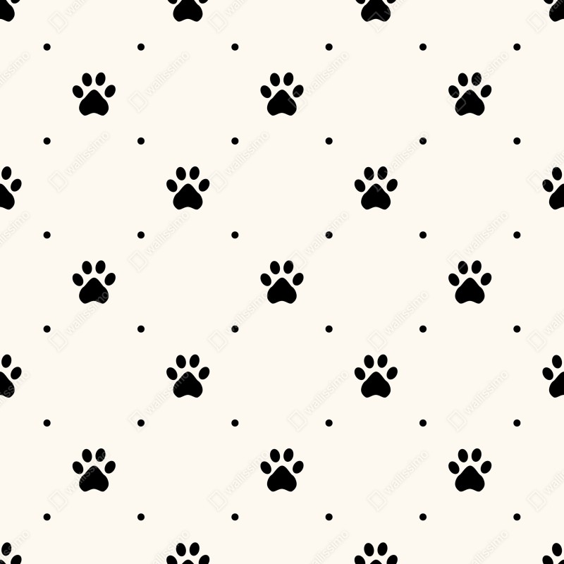 Fototapeta zabawny wzór z łapkami – Wallissimo® Fototapeta zabawny wzór z łapkami – Wallissimo®