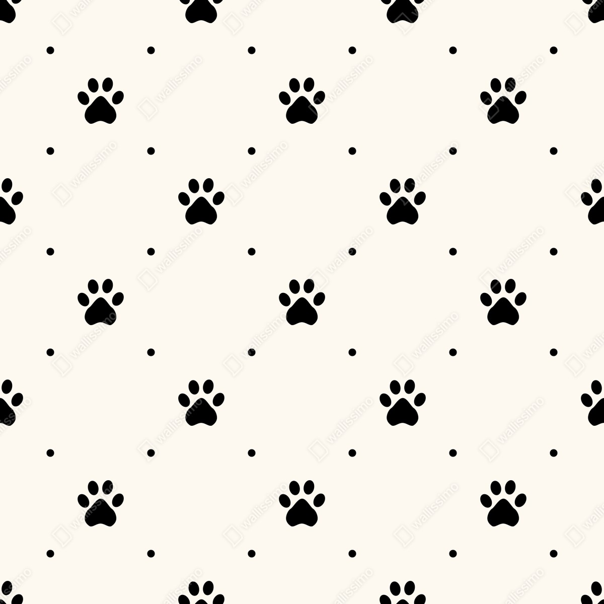 Fototapeta zabawny wzór z łapkami – Wallissimo® Fototapeta zabawny wzór z łapkami – Wallissimo®