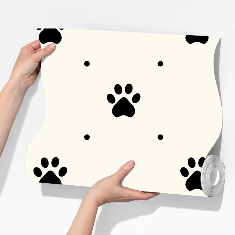 Fototapeta zabawny wzór z łapkami – Wallissimo® Fototapeta zabawny wzór z łapkami – Wallissimo®