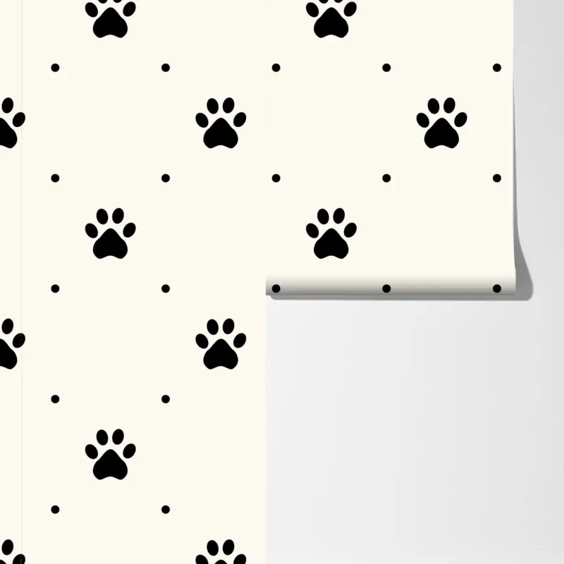 Fototapeta zabawny wzór z łapkami – Wallissimo® Fototapeta zabawny wzór z łapkami – Wallissimo®