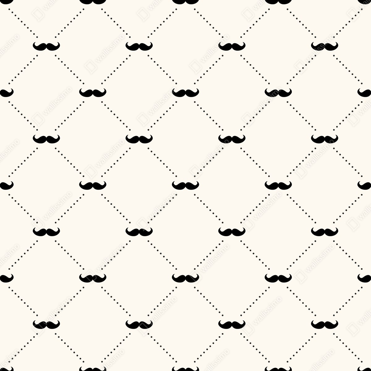 Fototapeta zabawny wzór z wąsami – Wallissimo® Fototapeta zabawny wzór z wąsami – Wallissimo®