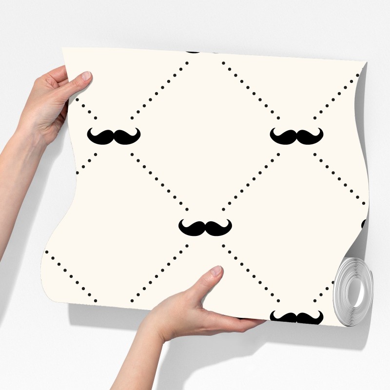 Fototapeta zabawny wzór z wąsami – Wallissimo® Fototapeta zabawny wzór z wąsami – Wallissimo®