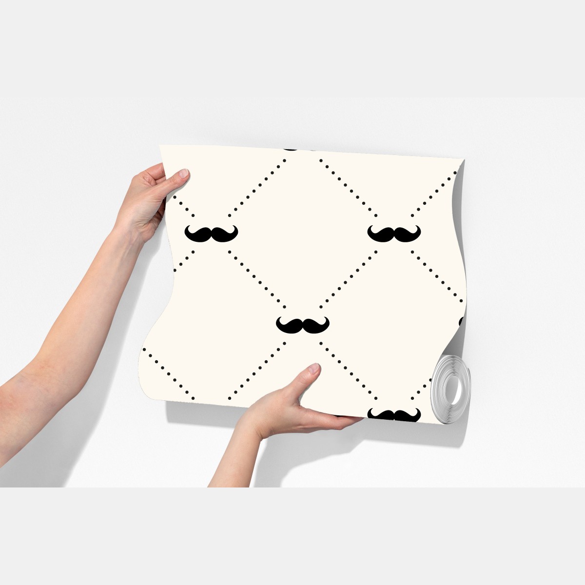 Fototapeta zabawny wzór z wąsami – Wallissimo® Fototapeta zabawny wzór z wąsami – Wallissimo®