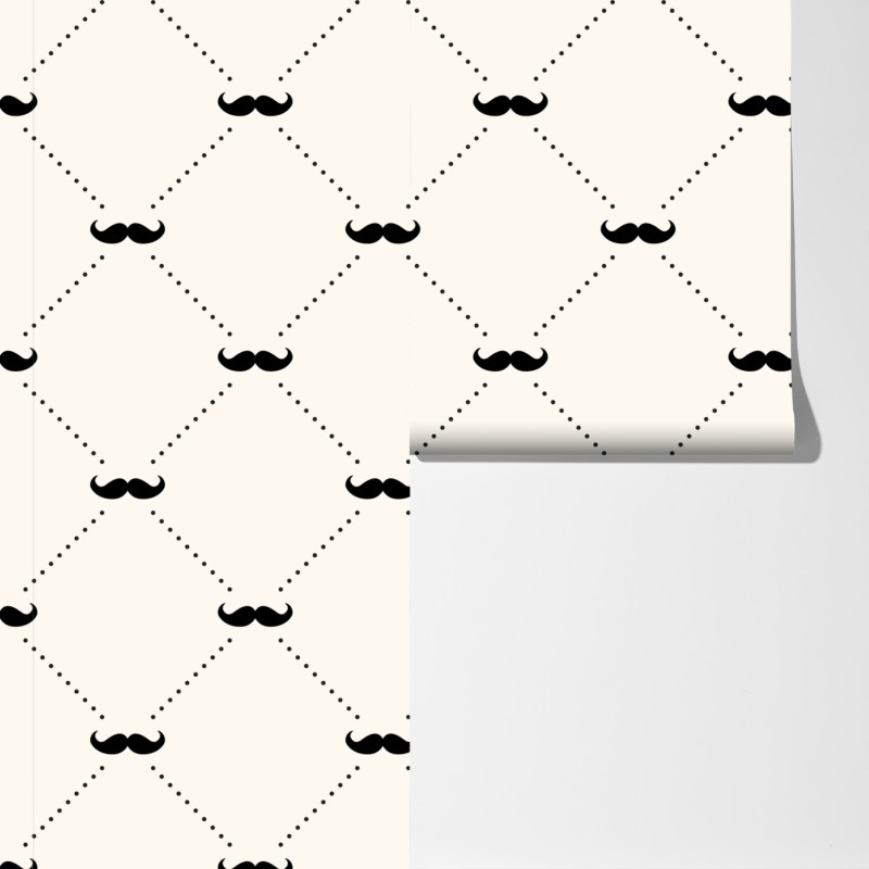 Fototapeta zabawny wzór z wąsami – Wallissimo® Fototapeta zabawny wzór z wąsami – Wallissimo®