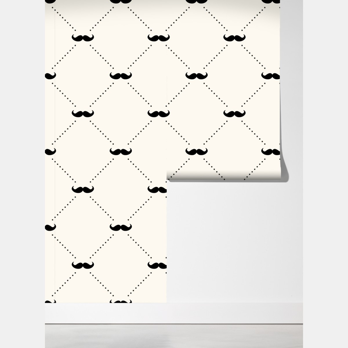 Fototapeta zabawny wzór z wąsami – Wallissimo® Fototapeta zabawny wzór z wąsami – Wallissimo®