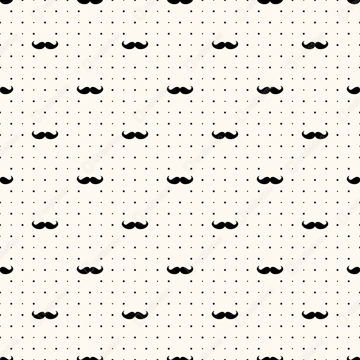 Fototapeta czarny wzór z wąsami na beżowym tle – Wallissimo® Fototapeta czarny wzór z wąsami na beżowym tle – Wallissimo®