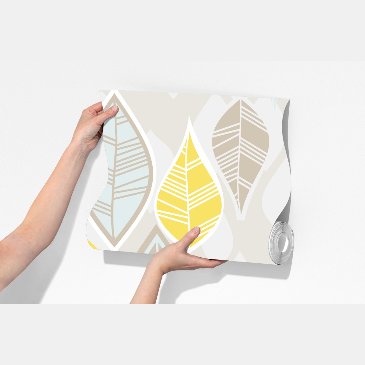 Fototapeta skandynawski wzór liści w stonowanych kolorach – Wallissimo® Fototapeta skandynawski wzór liści w stonowanych kolorach – Wallissimo®