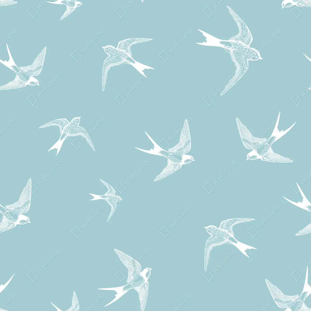 Fototapeta pastelowy wzór z jaskółkami – Wallissimo® Fototapeta pastelowy wzór z jaskółkami – Wallissimo®