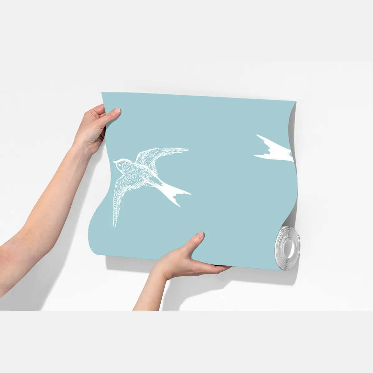 Fototapeta pastelowy wzór z jaskółkami – Wallissimo® Fototapeta pastelowy wzór z jaskółkami – Wallissimo®