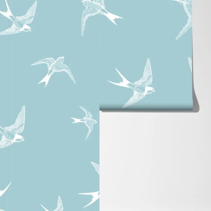 Fototapeta pastelowy wzór z jaskółkami – Wallissimo® Fototapeta pastelowy wzór z jaskółkami – Wallissimo®