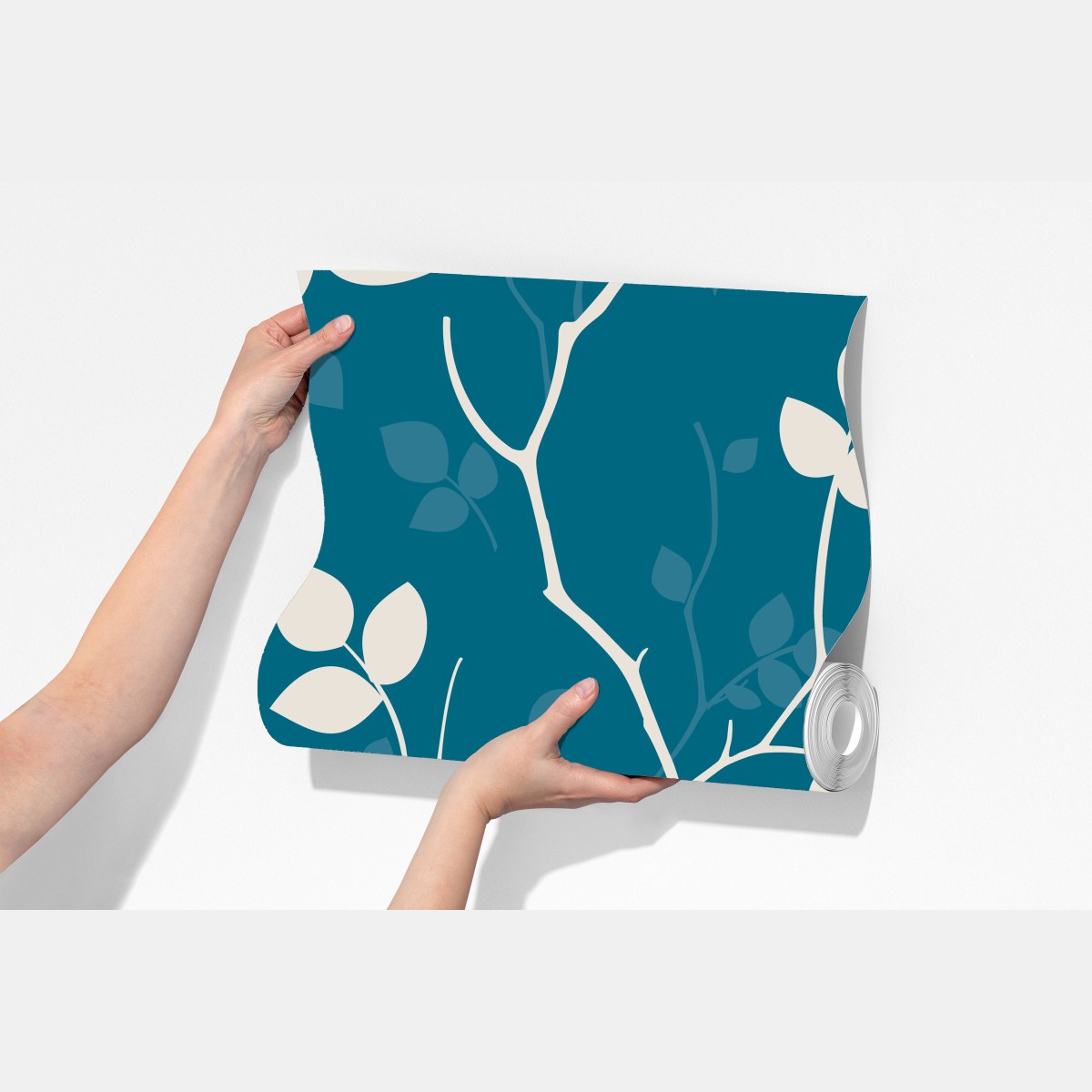 Fototapeta turkusowy botaniczny wzór liści – Wallissimo® Fototapeta turkusowy botaniczny wzór liści – Wallissimo®