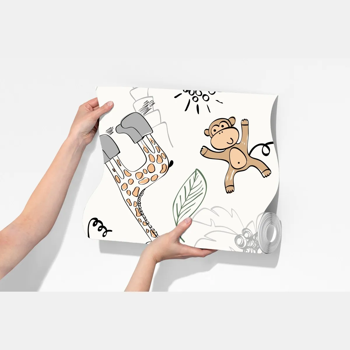 Fototapeta urocze zwierzątka z dżungli wzór do pokoju dziecięcego – Wallissimo® Fototapeta urocze zwierzątka z dżungli wzór do pokoju dziecięcego – Wallissimo®