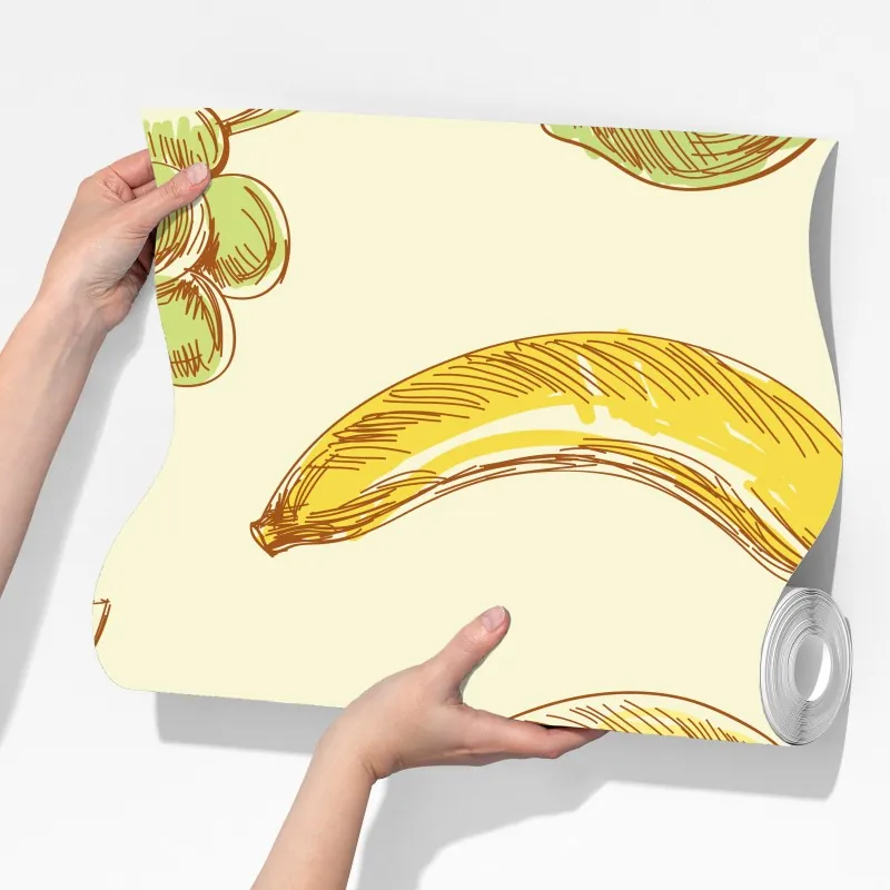 Fototapeta ręcznie rysowany pastelowy wzór owoców – Wallissimo® Fototapeta ręcznie rysowany pastelowy wzór owoców – Wallissimo®