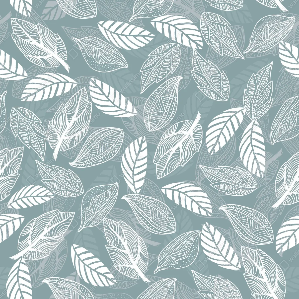 Fototapeta ręcznie rysowany wzór liści na miętowym tle – Wallissimo® Fototapeta ręcznie rysowany wzór liści na miętowym tle – Wallissimo®