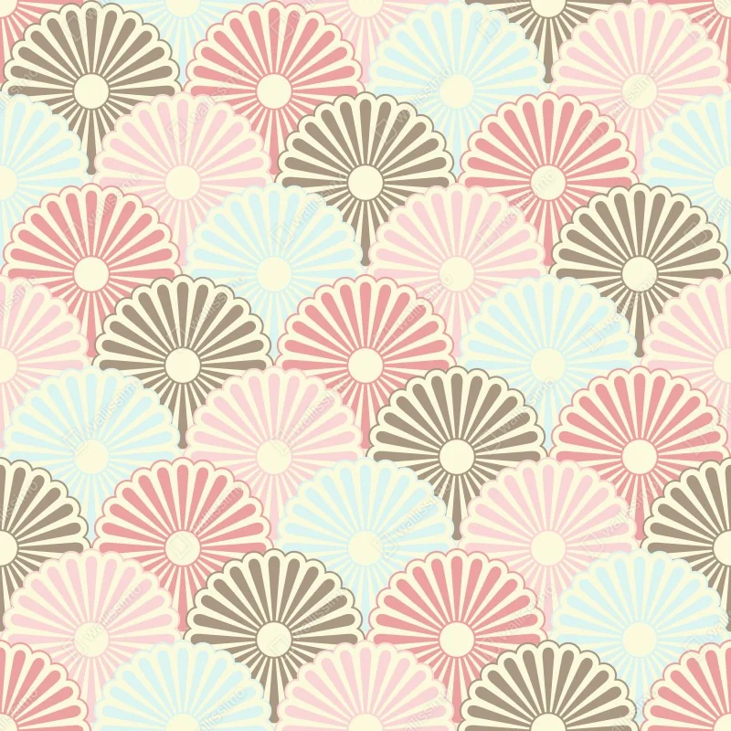 Fototapeta pastelowy wzór muszelkowy – Wallissimo® Fototapeta pastelowy wzór muszelkowy – Wallissimo®