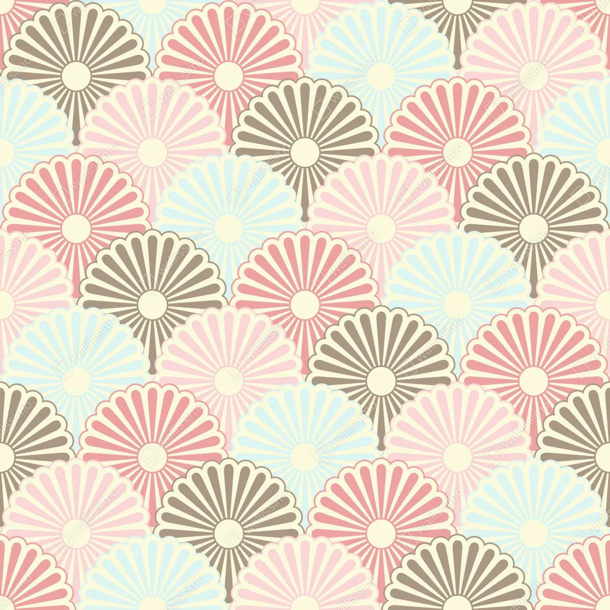 Fototapeta pastelowy wzór muszelkowy – Wallissimo® Fototapeta pastelowy wzór muszelkowy – Wallissimo®