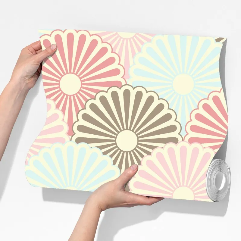 Fototapeta pastelowy wzór muszelkowy – Wallissimo® Fototapeta pastelowy wzór muszelkowy – Wallissimo®