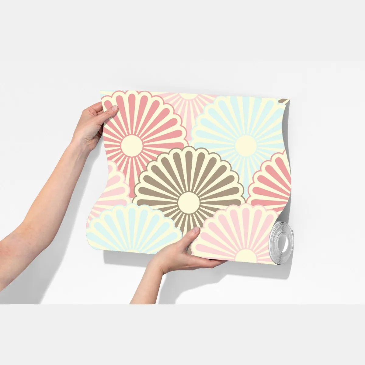 Fototapeta pastelowy wzór muszelkowy – Wallissimo® Fototapeta pastelowy wzór muszelkowy – Wallissimo®