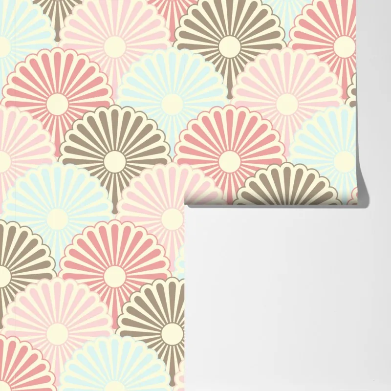 Fototapeta pastelowy wzór muszelkowy – Wallissimo® Fototapeta pastelowy wzór muszelkowy – Wallissimo®